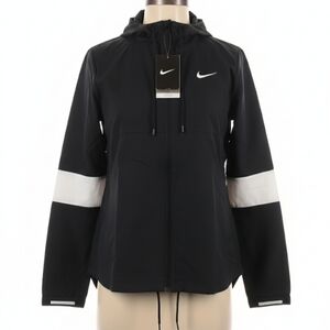 NWT Nike Women's Dri-fit Black Jacket With Stow-away Hood